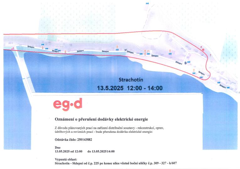 EG.D. PŘERUŠENÍ ELEKTŘINY 13.5.2025