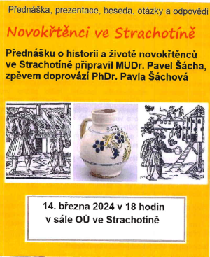 Pozvánka na besedu o historii a životě novokřtěnců zítra v 18 hod v sále OÚ 1